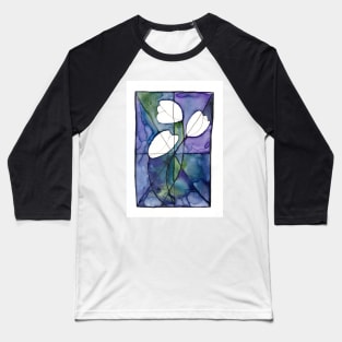 Tulips in a Stained Glass Window Baseball T-Shirt